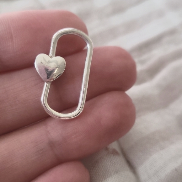 925 STERLING SILVER HEART CHARM HOLDER - Picture 2 of 3
